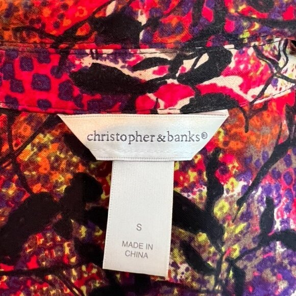 Christopher & Banks Red/Black Button Up Jacket size Small - Picture 5 of 5